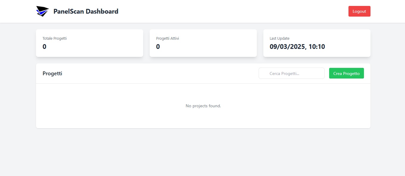 Dashboard etichettata di PanelScan