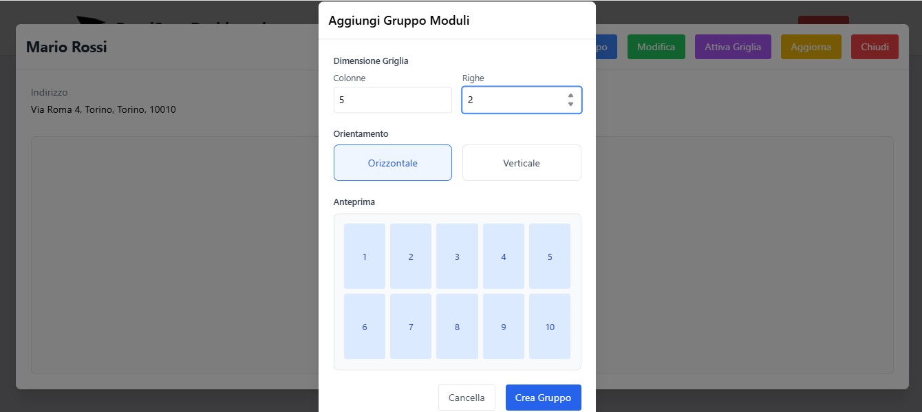 Configurazione gruppo di moduli